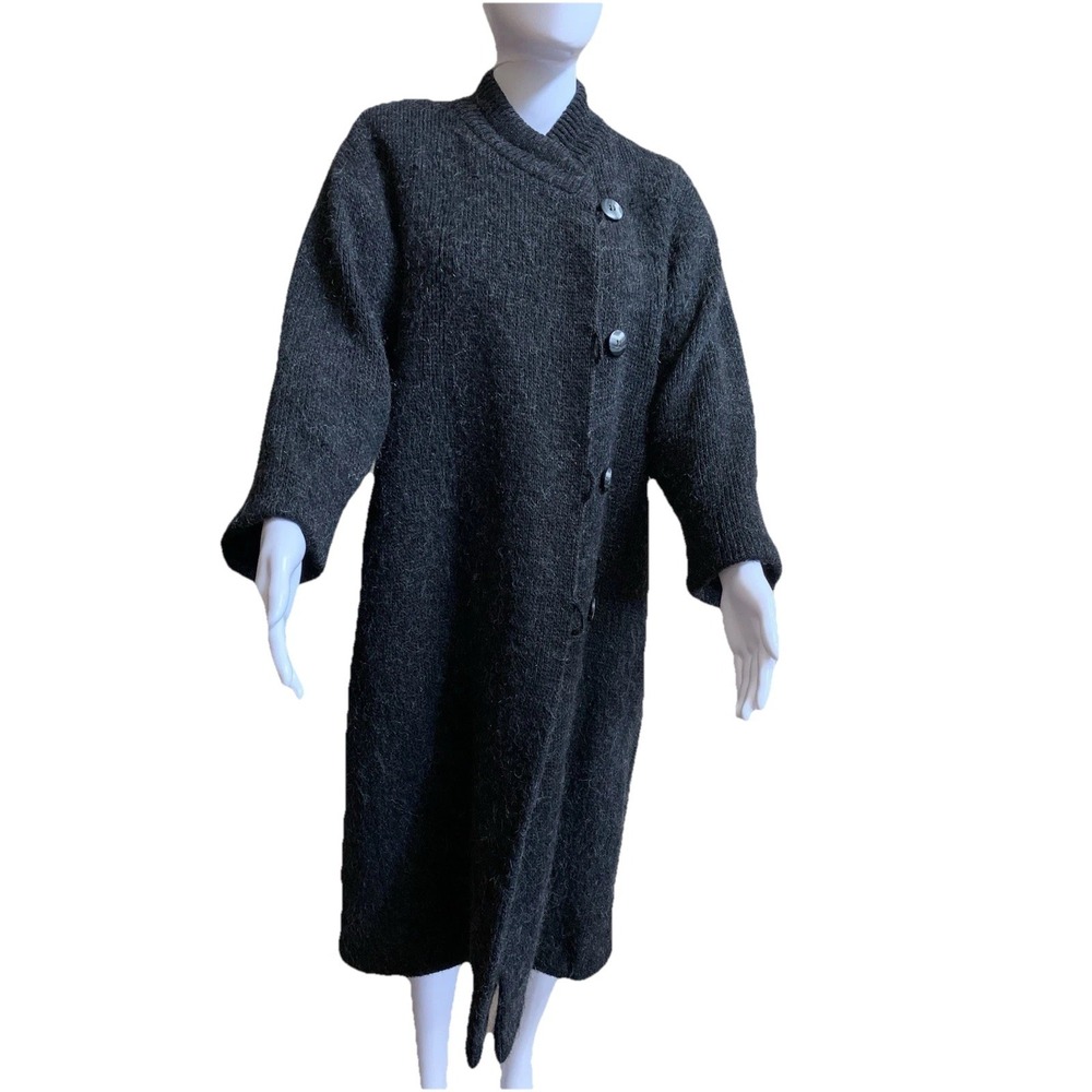 Hilda LTD  10O% PURE Wool Women's Coat SZ-S Long 42" Maxi Full‎ Trench Coat Dark